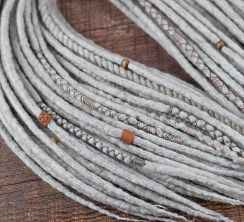 Beige Viking Hair Extensions for Grey Hair