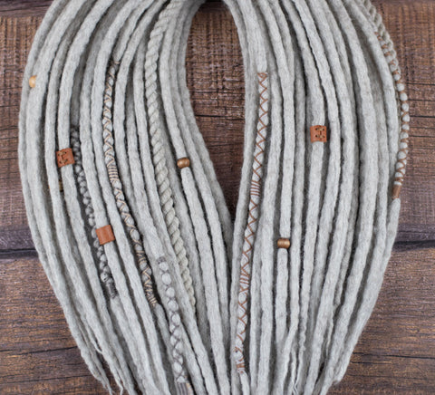 Beige Viking Hair Extensions for Grey Hair