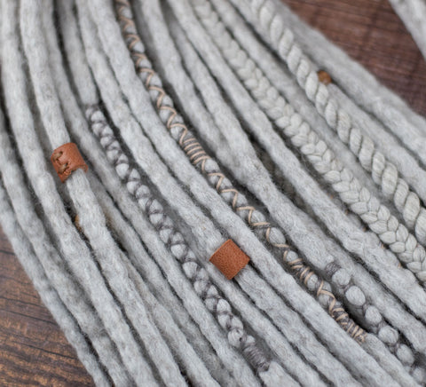 Beige Viking Hair Extensions for Grey Hair