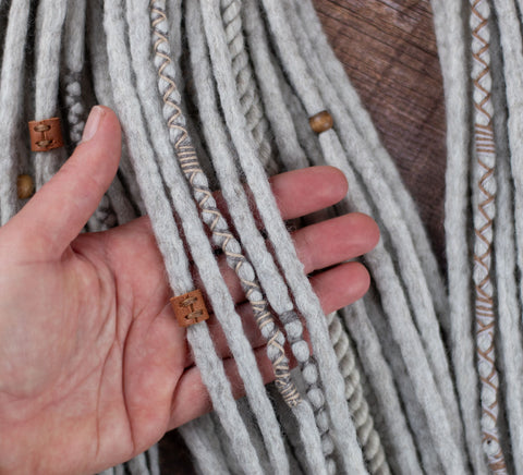 Beige Viking Hair Extensions for Grey Hair