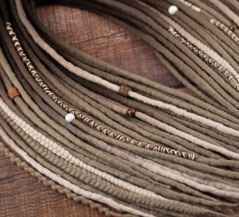 Light Ash Ombre Viking Wool Dreads