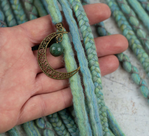 Luna Moth Wool Dreadlocks Ponytail