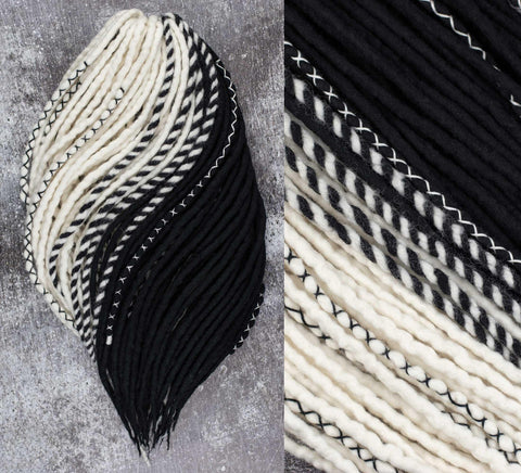 Piano wool dreadlock extensions