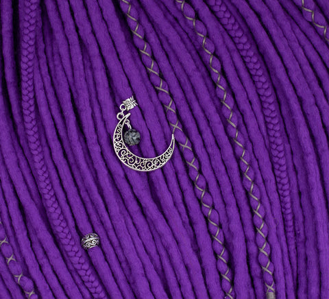 Purple set of 10 pcs wool dreads bundle