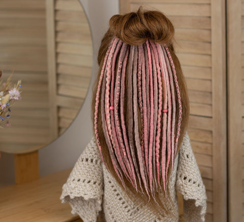 Rose pergola Wool Dreads Ponytail