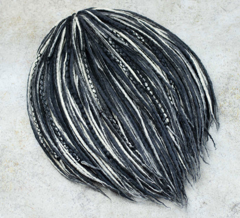 Stripe wool dreadlock extensions