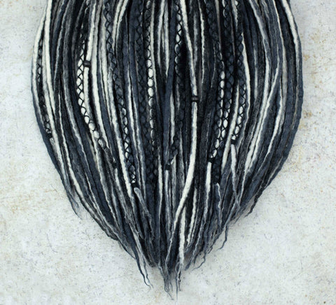 Stripe wool dreadlock extensions
